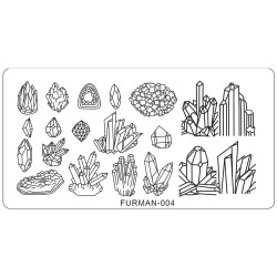 ***Металлическая пластина для стемпинга на пластиковой основе FURMAN-004 ___KRY060/068 (293)